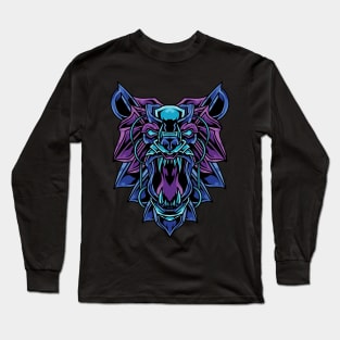 ornament blue bear head Long Sleeve T-Shirt